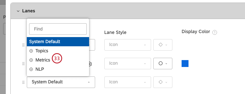 metrics menu