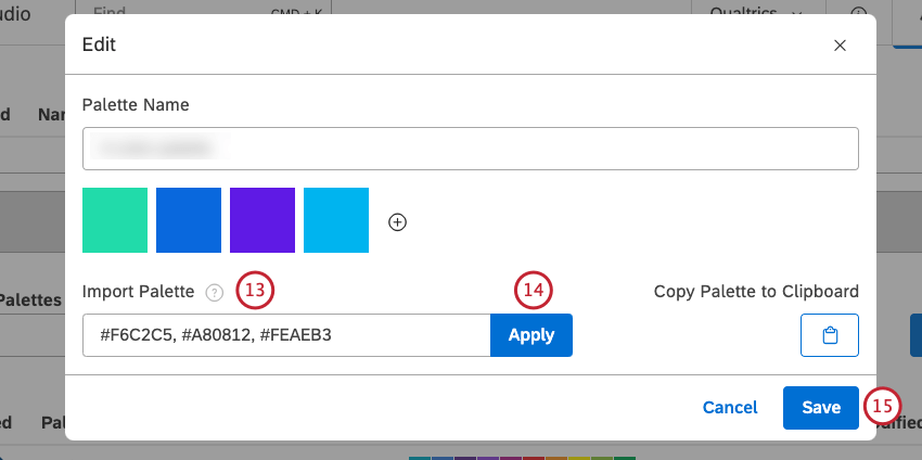 importing a palette