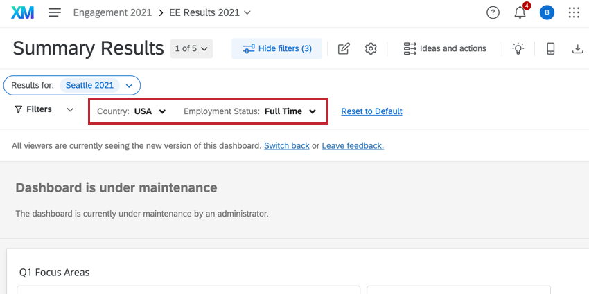 filtros aplicados em um ex dashboard