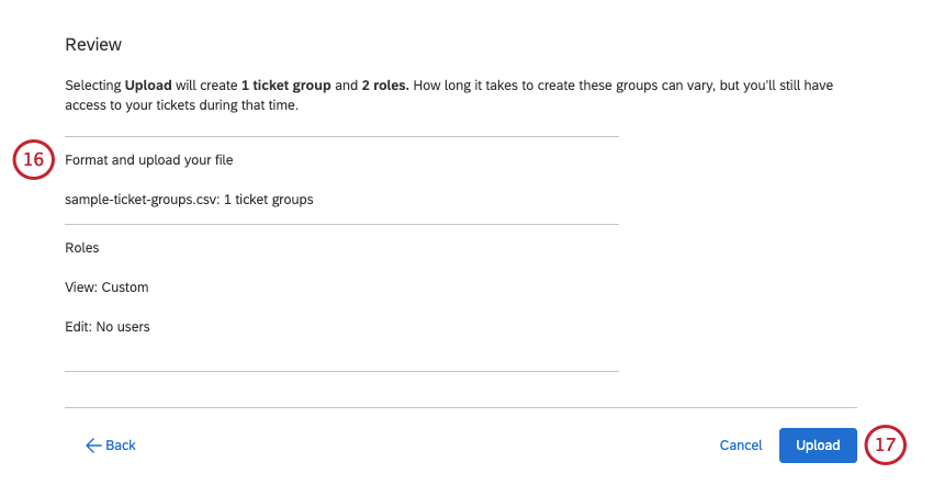 reviewing the upload