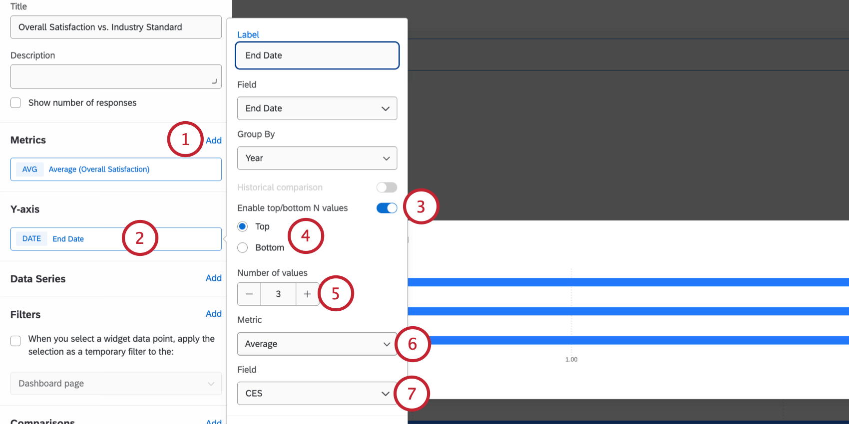 limiting a widget by the only the top or bottom values of a metric