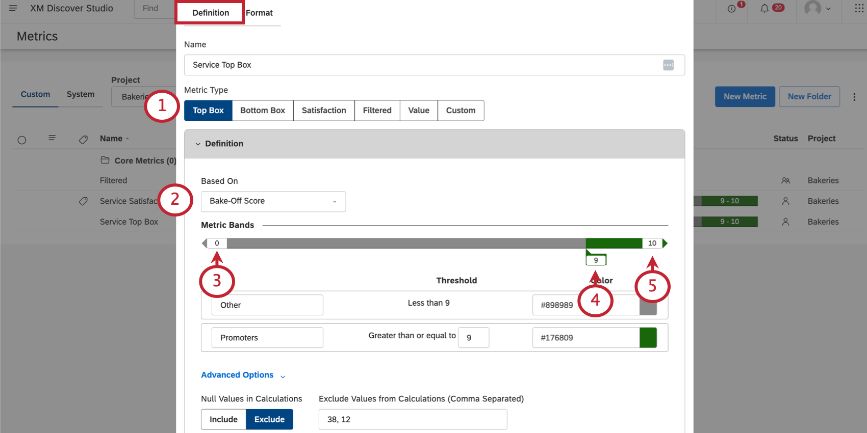 defining the segments of a metric
