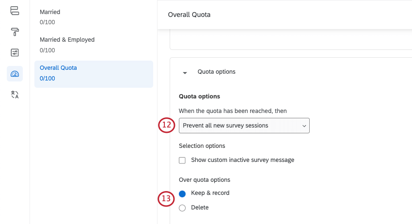 Setting quota options