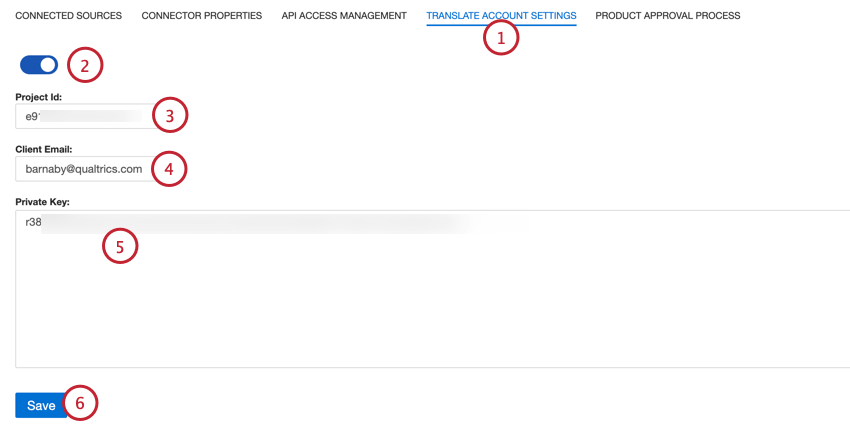Agregar traducciones en la configuración de cuenta