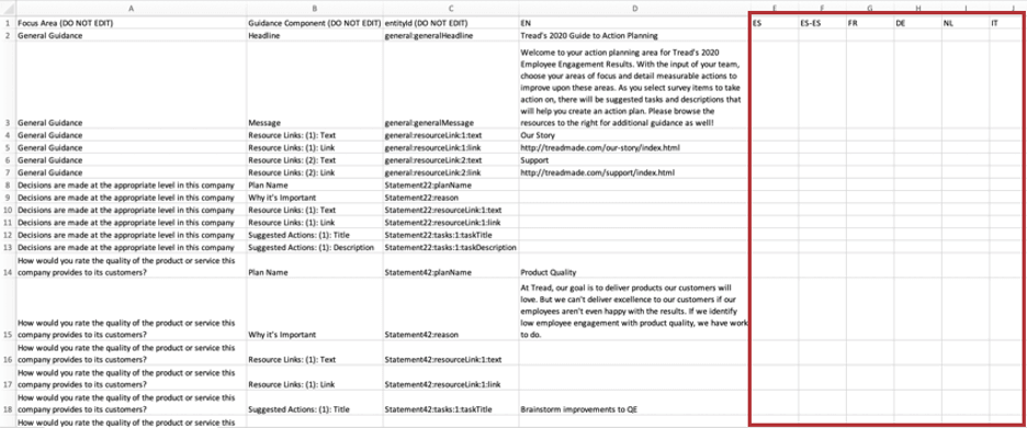 translation spreadsheet