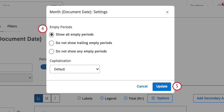 new window where you set empty periods behavior