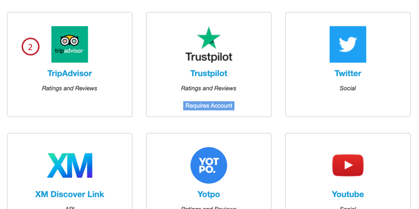 selecionando o conector do TripAdvisor