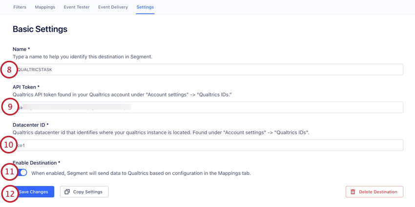 adding an api token and datacenter id
