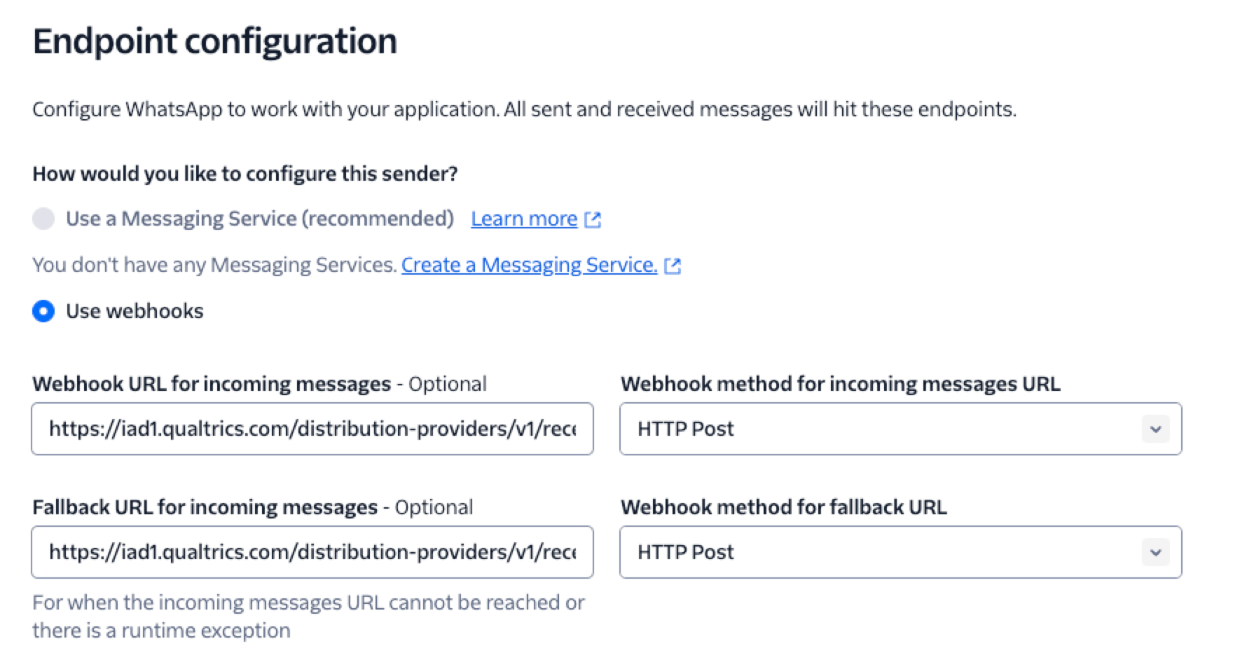 Window that says "Configure whatsapp number" and has the fields described