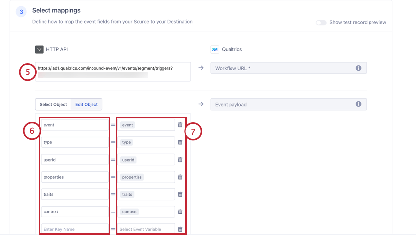 mapping your workflow url and any additional fields