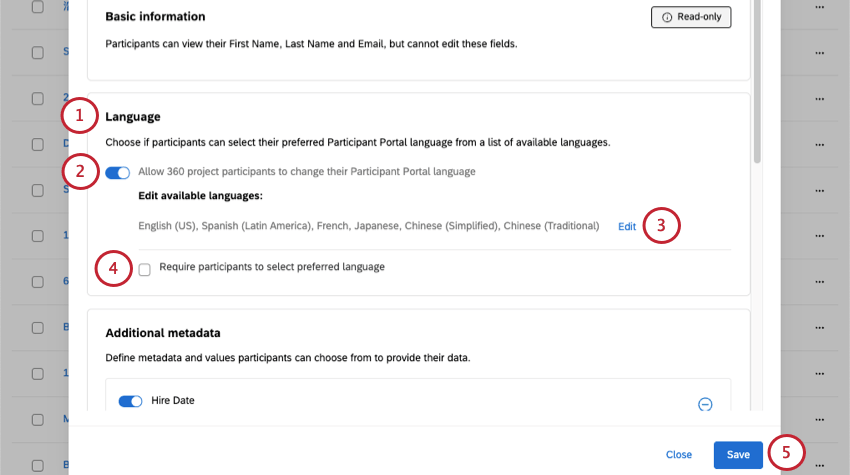 language section