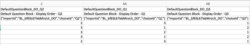 Fichier CSV avec colonnes dordre des blocs