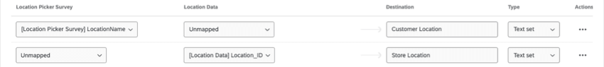 Fields are separated in the mapper, meaning some columns say "unmapped"