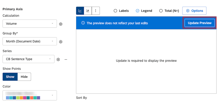 You can click Update Preview and see your latest updates using new data in preview mode.