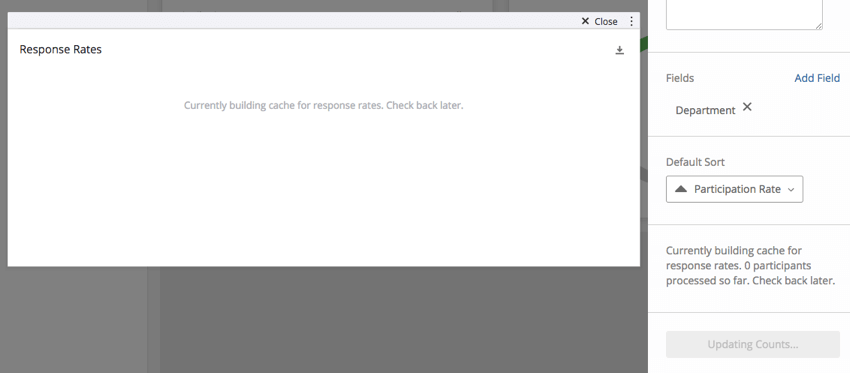 a response rate widget that refreshing due to invited counts being updated