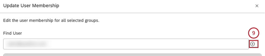 Expand the actions menu next to the group. Select Update User Membership.