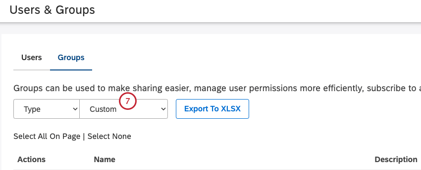 Set the Type filter to Custom.