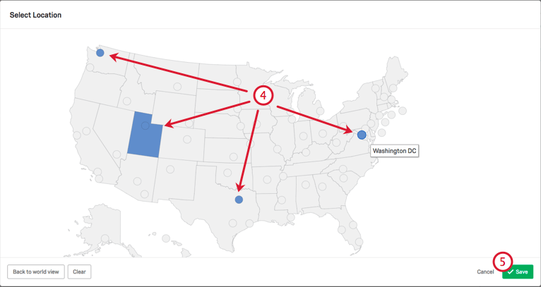 selecting cities and states before hitting Save