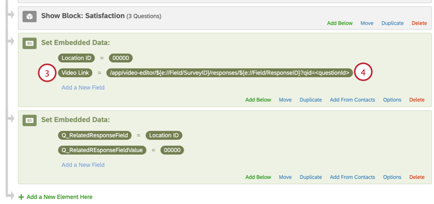creating the Video Link embedded data field