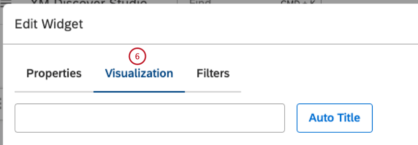 Select the Visualization tab in the Edit Widgets window.