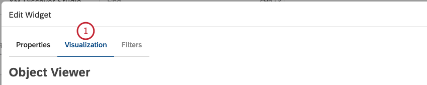 Select the Visualization tab.