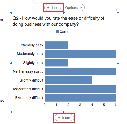 insert buttons above and below every visualization