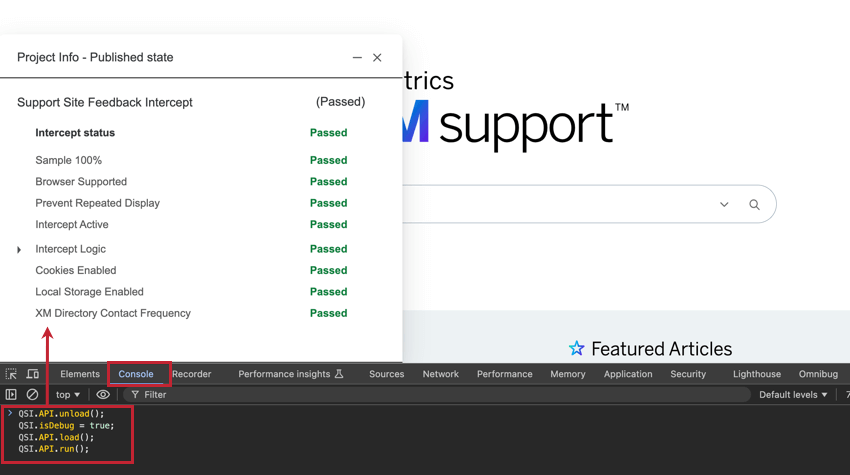 Ausführen des JavaScript-Snippets in der Browser-Konsole zum Öffnen des Testfensters