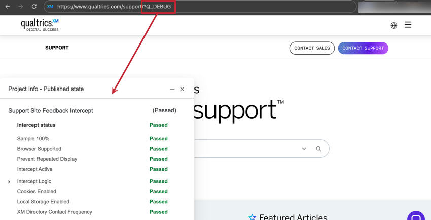 Hinzufügen?Q_DEBUG zur URL, um das Testfenster zu öffnen