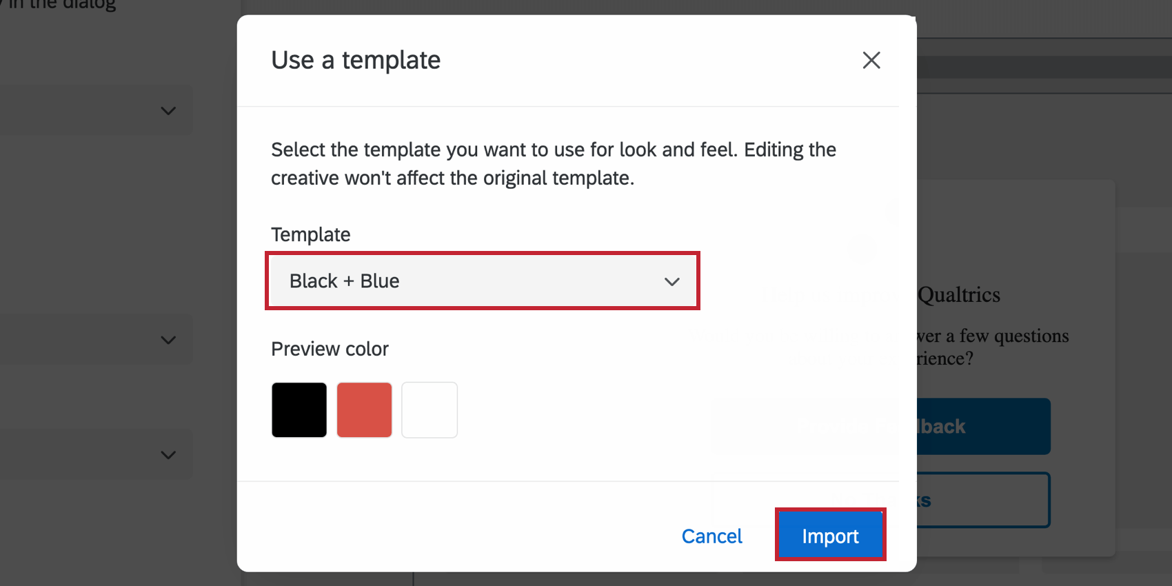 Nouvelle fenêtre de configuration des thèmes
