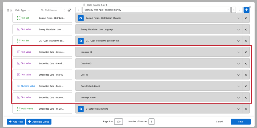 mapping fields in dashboard data