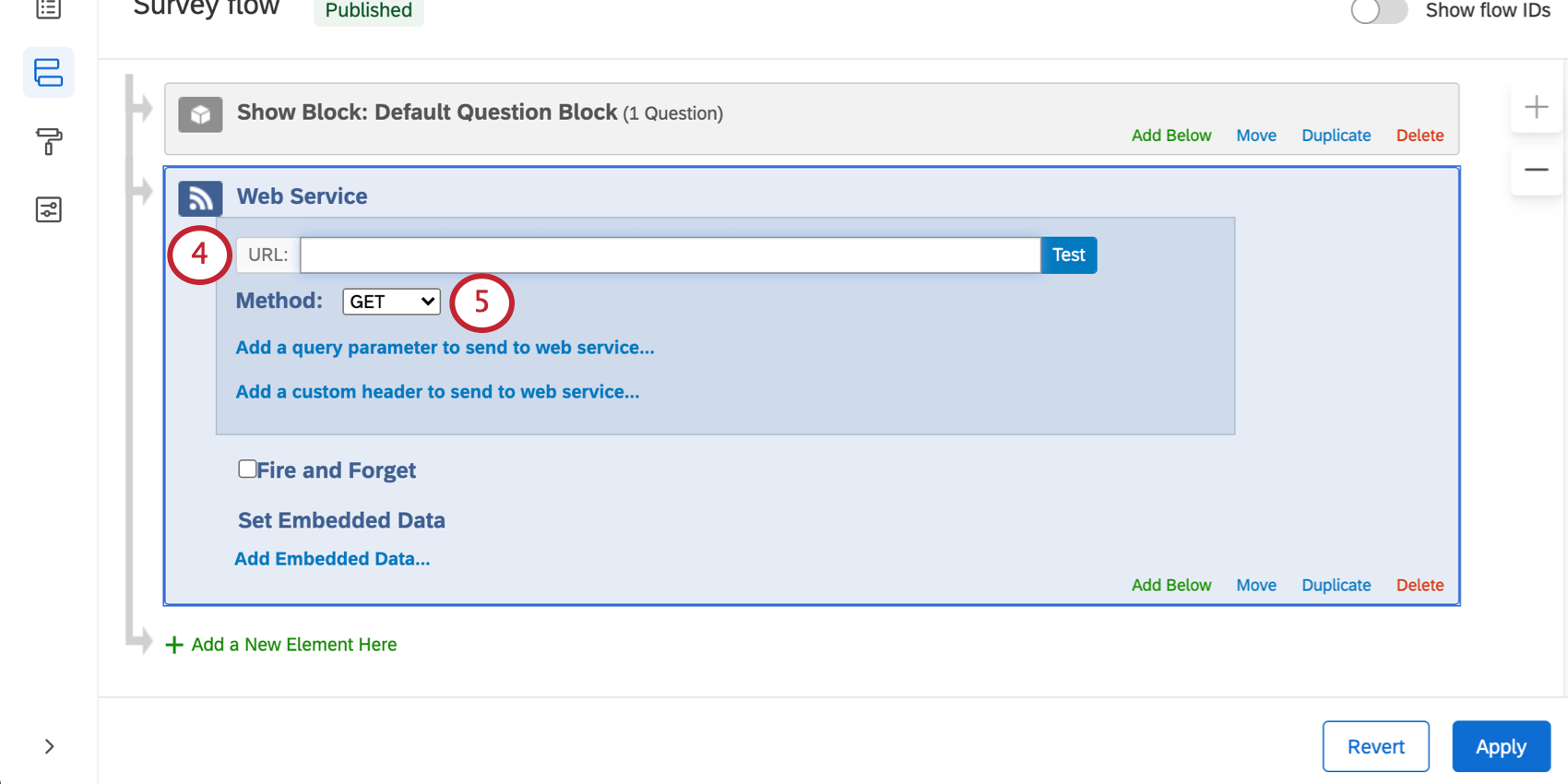 Feld für URL in einem Web-Service, gefolgt von Methode