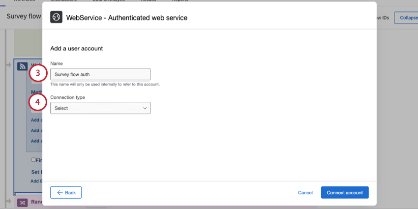nombrar credenciales de servicios web