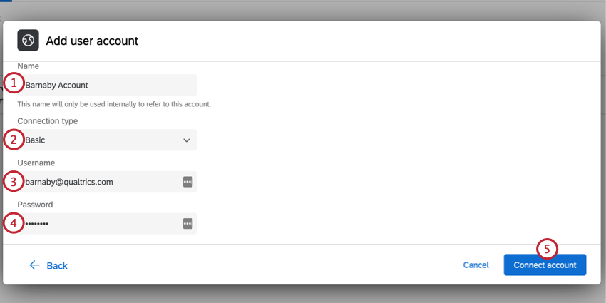 adding a new basic authentication account