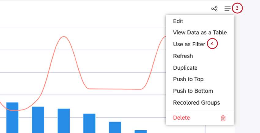 3 line menu in upper right of widget expanded