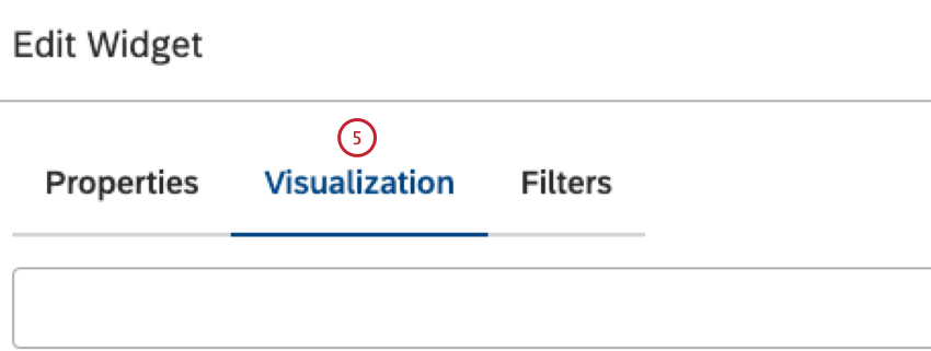 visualization tab of editing widget window
