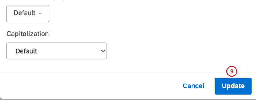 update button bottom of widget editing menu