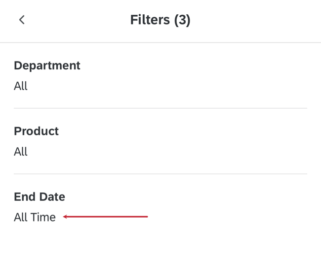 seleccionando un filtro de la lista