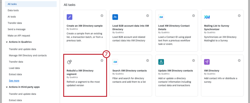 rebuild a xm directory segment task from the task menu