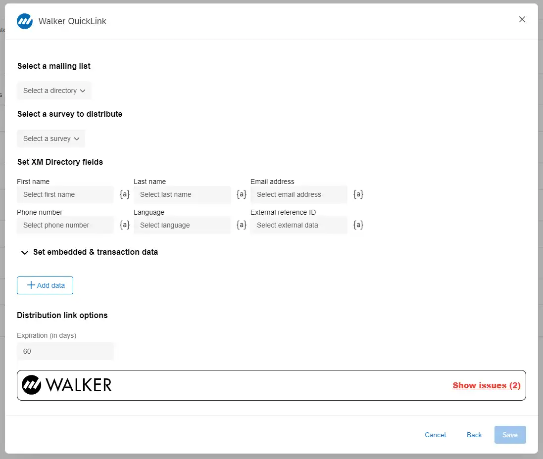 Quicklink task overview