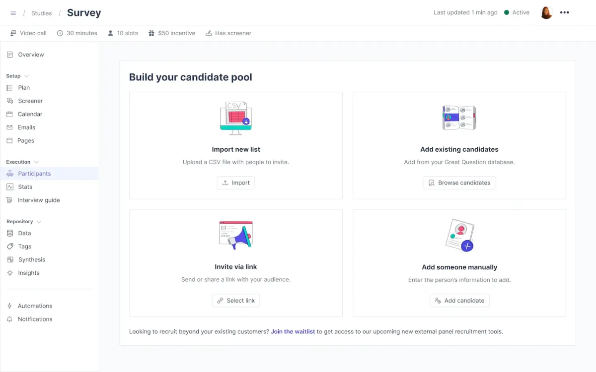 Building your candidate pool