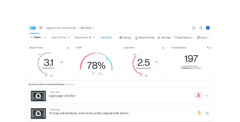 Quantum Metric CX dashboard