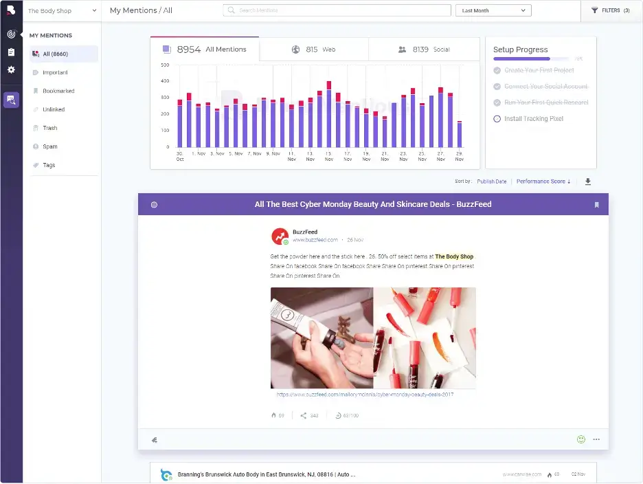 brand mentions dashboard