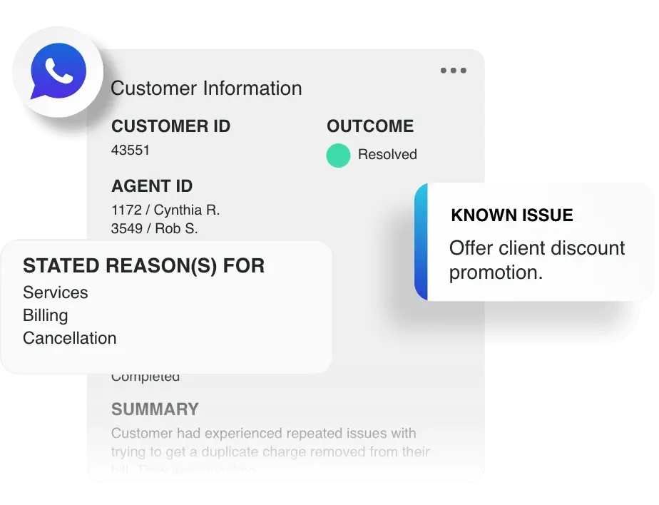 call center customer profile